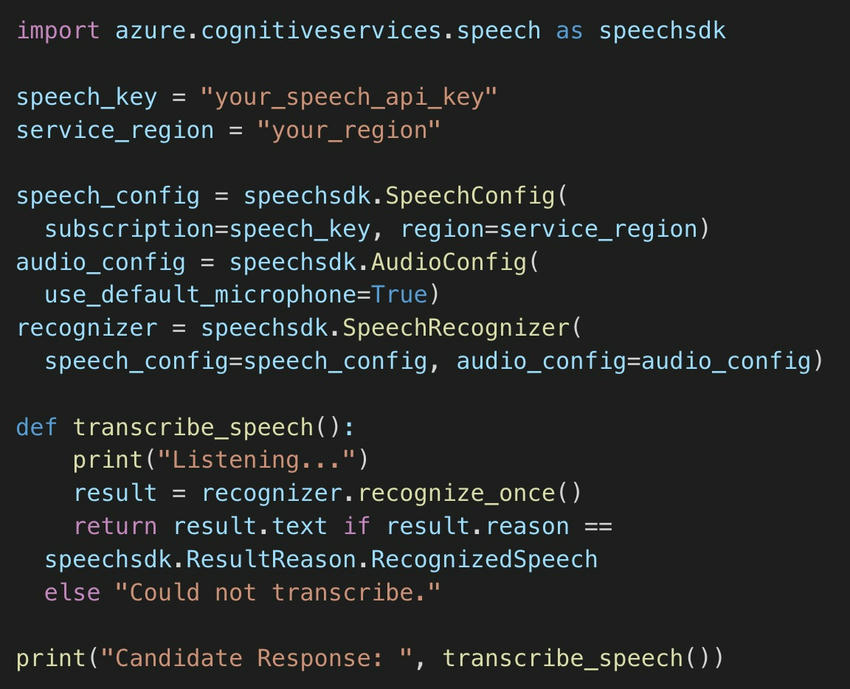 Azure Speech-to-Text API 